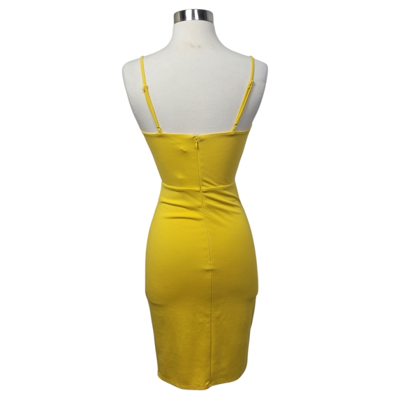 NWT Revolve NBD Totale Marigold Yellow Plunge Cutout Bodycon Short Dress Size S - Picture 5 of 9
